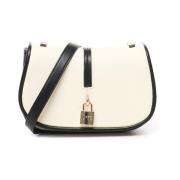 V73 Vit Crossbody Väska med Hänglås Stängning White, Dam