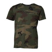 Dolce & Gabbana Camouflage Logo Crew Neck T-shirt Multifärgad Multicol...