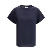 P.a.r.o.s.h. Silke Ribbad Crew Neck Topp Blue, Dam