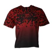 Dolce & Gabbana Leopardmönstrad Kortärmad T-shirt Multicolor, Herr