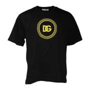 Dolce & Gabbana Svart Bomull Crew Neck T-shirt Black, Herr