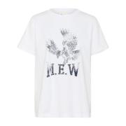 My Essential Wardrobe Boxy Tee Top Bright White White, Dam