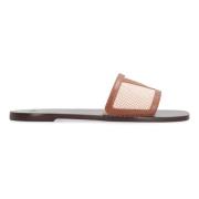 Valentino Superstar Square Toeline Slides Brown, Dam