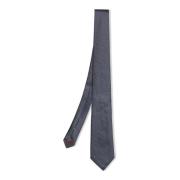 Canali Elegant Geometrisk Sidenslips. Grå Blue, Herr