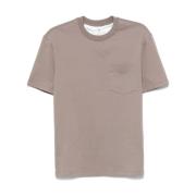 Brunello Cucinelli Brun Bomull T-shirt med Ökenråtta Ficka Brown, Herr