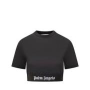 Palm Angels Casual Bomullstee i Trendig Stil Black, Dam