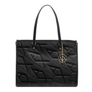 Armani Exchange Logotyp-mönstrad Tote Bag med justerbar axelrem Black,...