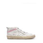 Golden Goose Mid Star Läder Hög Topp Sneakers White, Dam