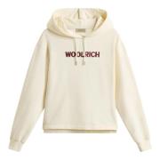 Woolrich Vit Fleece Bomullströja White, Dam