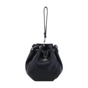 Vivienne Westwood Läder Bucket Bag med Dragsko Stängning Black, Dam