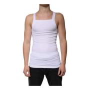 Dolce & Gabbana Vit Square Neck Tank Top White, Herr