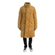 Bottega Veneta Gul Shearling Lång Kappa Jacka Yellow, Herr