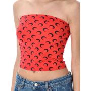 Marine Serre Måne Jersey Tube Top Röd Red, Dam