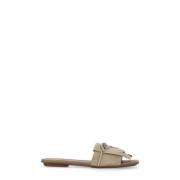 Hogan Beige Mocka Sandaler med Fransar Beige, Dam