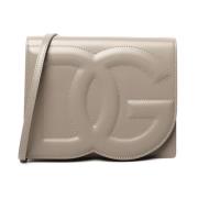 Dolce & Gabbana Präglat Logotyp Beige Kalvskinnväska Beige, Dam