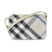 Burberry Elegant Check Canvas Väska Beige, Dam