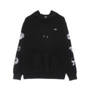 New Era NBA Distressed Sleeve Print Hoodie Black, Herr