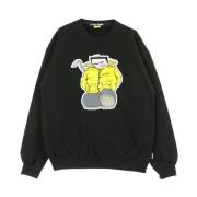 Iuter Svart Crew Neck Sweatshirt med Patch Black, Herr