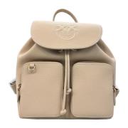 PINKO Läder ryggsäck Beige, Dam