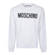 Moschino Tryckt Sweatshirt för Stiligt Utseende White, Herr