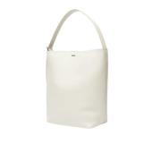 Max Mara Elegant Läder Axelväska med Justerbar Rem White, Dam