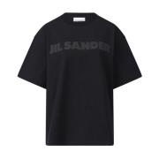 Jil Sander Modern Bomull Oversized T-shirt Black, Dam