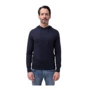 People of Shibuya Blå Bomull Cashmere Hoodie med Dragsko Blue, Herr