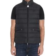 Moncler Svart Gilet med Ståkrage Black, Herr