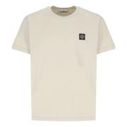 Stone Island Beige Bomull T-shirt med Logopatch Beige, Herr