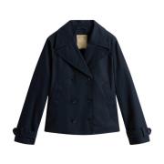 Woolrich Militärstil Peacoat Blue, Dam