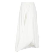 Brunello Cucinelli Vit Bomull Asymmetrisk Kjol White, Dam