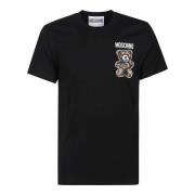 Moschino Söt Björn Grafisk T-shirt Black, Herr