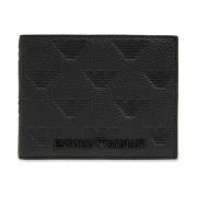 Emporio Armani Monogrammönstrad läderplånbok Black, Herr