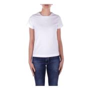 Pinko Vit Logotyp T-shirt och Polo White, Dam