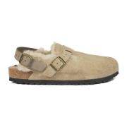 Birkenstock Beige Platta Skor Beige, Dam