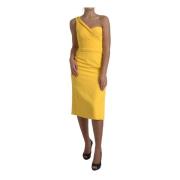 Dolce & Gabbana Gul One Shoulder Pennklänning Yellow, Dam