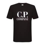 C.p. Company Grafiskt Logot-shirt med Rund Hals Black, Herr