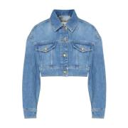 Elisabetta Franchi Stilig Denimjacka Blue, Dam