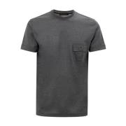 Corneliani Mörkgrå Ficka Knapp T-shirt Gray, Herr