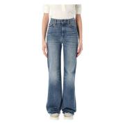 Chloé Blå Bootcut Denim Jeans med Ormdekoration Blue, Dam