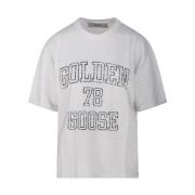 Golden Goose Heritage Boxy T-shirt med invändigt tryck White, Dam