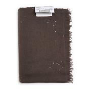 Brunello Cucinelli Brun Kasmir Silkesscarf med Paljetter Brown, Dam