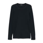 Fabiana Filippi Navy Blue Crew Neck Sweater Blue, Dam