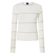 PINKO Snövit Stickad Topp White, Dam