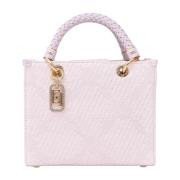 Elisabetta Franchi Liten toteväska med diamantmönster Pink, Dam