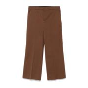 Semicouture Brun Elegant Bomullsbyxor Brown, Dam