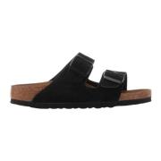 Birkenstock Svarta Mockasandaler med Metallspänne Black, Dam