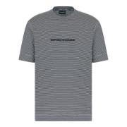 Emporio Armani Off White Randig T-shirt Gray, Herr