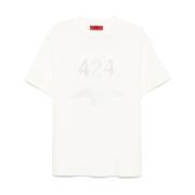 424 Vita Crew Neck T-shirts och Polos White, Herr