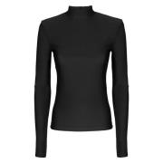 MVP wardrobe Stretch Lycra T-Shirt med Broderad Logotyp Black, Dam